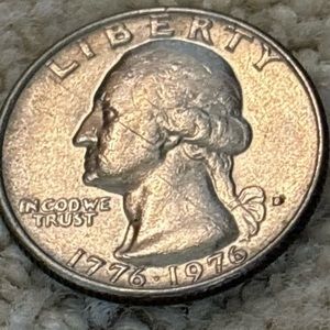 1976-1976 D Bicentennial US Quarter, Rare Filled Mint Mark Regular,Denver Minted